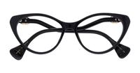 Black/Black Transparent Gucci GG1013O Cat-eye Glasses - Flat-lay