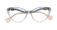 Blue / Blue Transparent Gucci GG1013O Cat-eye Glasses - Flat-lay