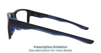 Shiny Black Blue Harrington Sport Beat Rectangle Glasses - Side