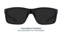 Shiny Black Blue Harrington Sport Beat Rectangle Glasses - Sun