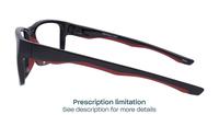 Shiny Black Red Harrington Sport Beat Rectangle Glasses - Side