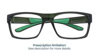 Khaki Green Harrington Sport Blaze Rectangle Glasses - Flat-lay