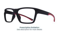 Matte Black / Red Harrington Sport Performer Rectangle Glasses - Angle