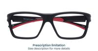 Matte Black / Red Harrington Sport Performer Rectangle Glasses - Flat-lay