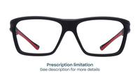 Matte Black / Red Harrington Sport Performer Rectangle Glasses - Front