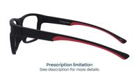 Matte Black / Red Harrington Sport Performer Rectangle Glasses - Side