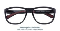 Shiny Black Burgundy Harrington Sport Pulse Oval Glasses - Flat-lay