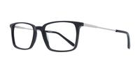 Black/Silver harrington Aiden Rectangle Glasses - Angle