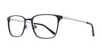 Black/Silver harrington Asher Rectangle Glasses - Angle