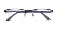 Matte Navy harrington Blazer Rectangle Glasses - Flat-lay