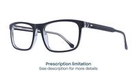 Bi layer Black / Crystal harrington Hudson Rectangle Glasses - Angle