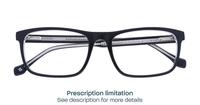 Bi layer Black / Crystal harrington Hudson Rectangle Glasses - Flat-lay