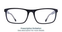Bi layer Black / Crystal harrington Hudson Rectangle Glasses - Front
