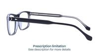 Bi layer Black / Crystal harrington Hudson Rectangle Glasses - Side