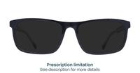 Bi layer Black / Crystal harrington Hudson Rectangle Glasses - Sun