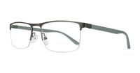 Matte Gunmetal / Twill Silver harrington Jeffrey Rectangle Glasses - Angle