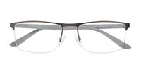 Matte Gunmetal / Twill Silver harrington Jeffrey Rectangle Glasses - Flat-lay