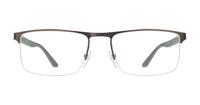 Matte Gunmetal / Twill Silver harrington Jeffrey Rectangle Glasses - Front