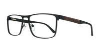 Matte Black / Dark Brown harrington Jimmy Rectangle Glasses - Angle