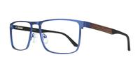 Matte Blue / Dark Brown harrington Jimmy Rectangle Glasses - Angle