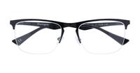 Shiny Black harrington Joe Rectangle Glasses - Flat-lay