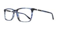 Blue Horn / Matte Silver Blue harrington Jonas Rectangle Glasses - Angle
