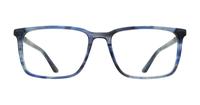 Blue Horn / Matte Silver Blue harrington Jonas Rectangle Glasses - Front