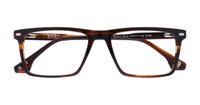 Brown Horn Hart Gavin Rectangle Glasses - Flat-lay
