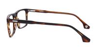 Brown Horn Hart Gavin Rectangle Glasses - Side