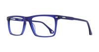 Crystal Dark Blue Hart Gavin Rectangle Glasses - Angle