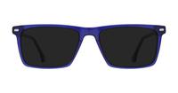 Crystal Dark Blue Hart Gavin Rectangle Glasses - Sun