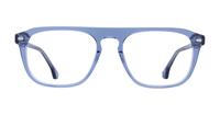 Crystal Blue Hart George Oval Glasses - Front