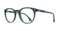 Crystal Green Hart Gibson Round Glasses - Angle