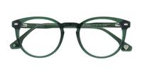 Crystal Green Hart Gibson Round Glasses - Flat-lay