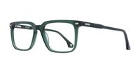 Crystal Green Hart Gunner Square Glasses - Angle