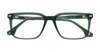 Crystal Green Hart Gunner Square Glasses - Flat-lay