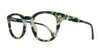 Spotty Green Havana Hart Jeremy Round Glasses - Angle