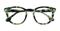 Spotty Green Havana Hart Jeremy Round Glasses - Flat-lay