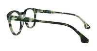 Spotty Green Havana Hart Jeremy Round Glasses - Side