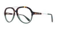 Tortoise/Green House of Holland Hollywood Aviator Glasses - Angle