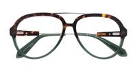 Tortoise/Green House of Holland Hollywood Aviator Glasses - Flat-lay