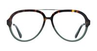 Tortoise/Green House of Holland Hollywood Aviator Glasses - Front