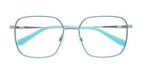 Teal House of Holland Trance Square Glasses - Flat-lay