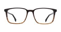 Brown Horn Hugo Boss BOSS 1436 Rectangle Glasses - Front