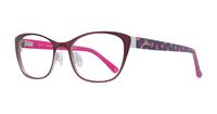 Burgundy Joules Evelyn Rectangle Glasses - Angle