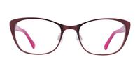 Burgundy Joules Evelyn Rectangle Glasses - Front