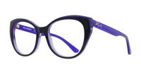 Black/Purple Karl Lagerfeld KL971 Cat-eye Glasses - Angle