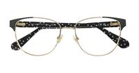 Gold/Black Kate Spade Dove/G Round Glasses - Flat-lay