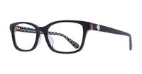 Black / Pink Kate Spade Kariane/F Rectangle Glasses - Angle
