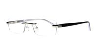 Silver / Black Lennox Esid Rectangle Glasses - Angle